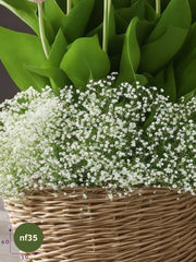 Canasta de Tulipanes: Frescura Romántica