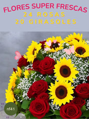 Canasta de Girasoles: Alegría y Romance