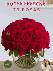 75 Rosas Rojas: Esfera de Pasión