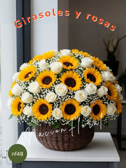 Girasoles y Rosas: Besos del Sol