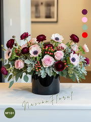 Rosas y Anémonas: Pasión en Rosa y Vino