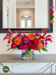 Anémonas y Callas: Pasión en Fuscia y Rojo