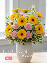 Gerberas Amarillas y Claveles Rosas - Armonía Alegre