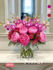 Ensueño Lila: Arreglo de Peonías y Orquídeas