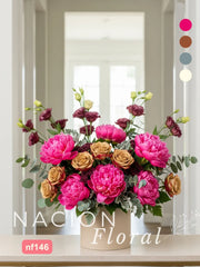 Elegancia Moderna: Arreglo de Peonías Rosas y Lisianthus Chocolate