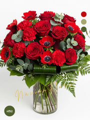 Anémonas y Rosas: Pasión Escarlata