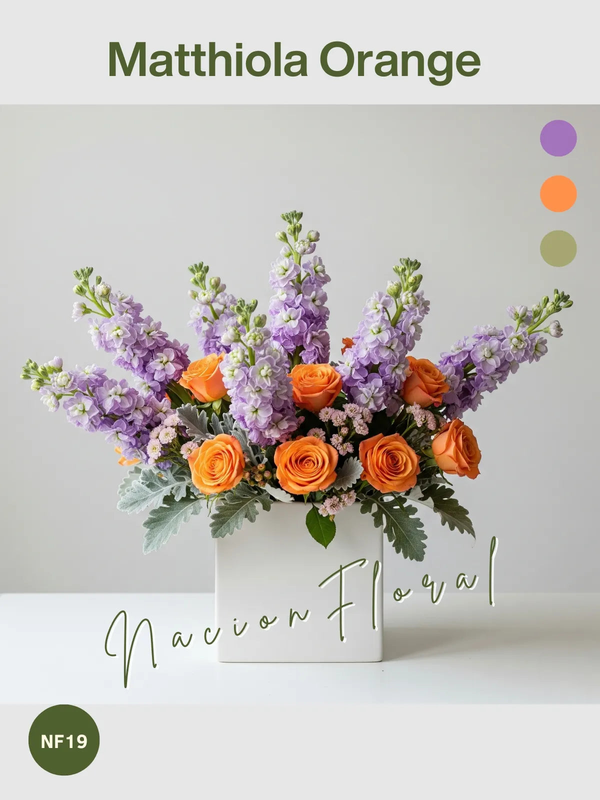 Arreglo Floral: Matthiola Orange: Vibrante Contraste