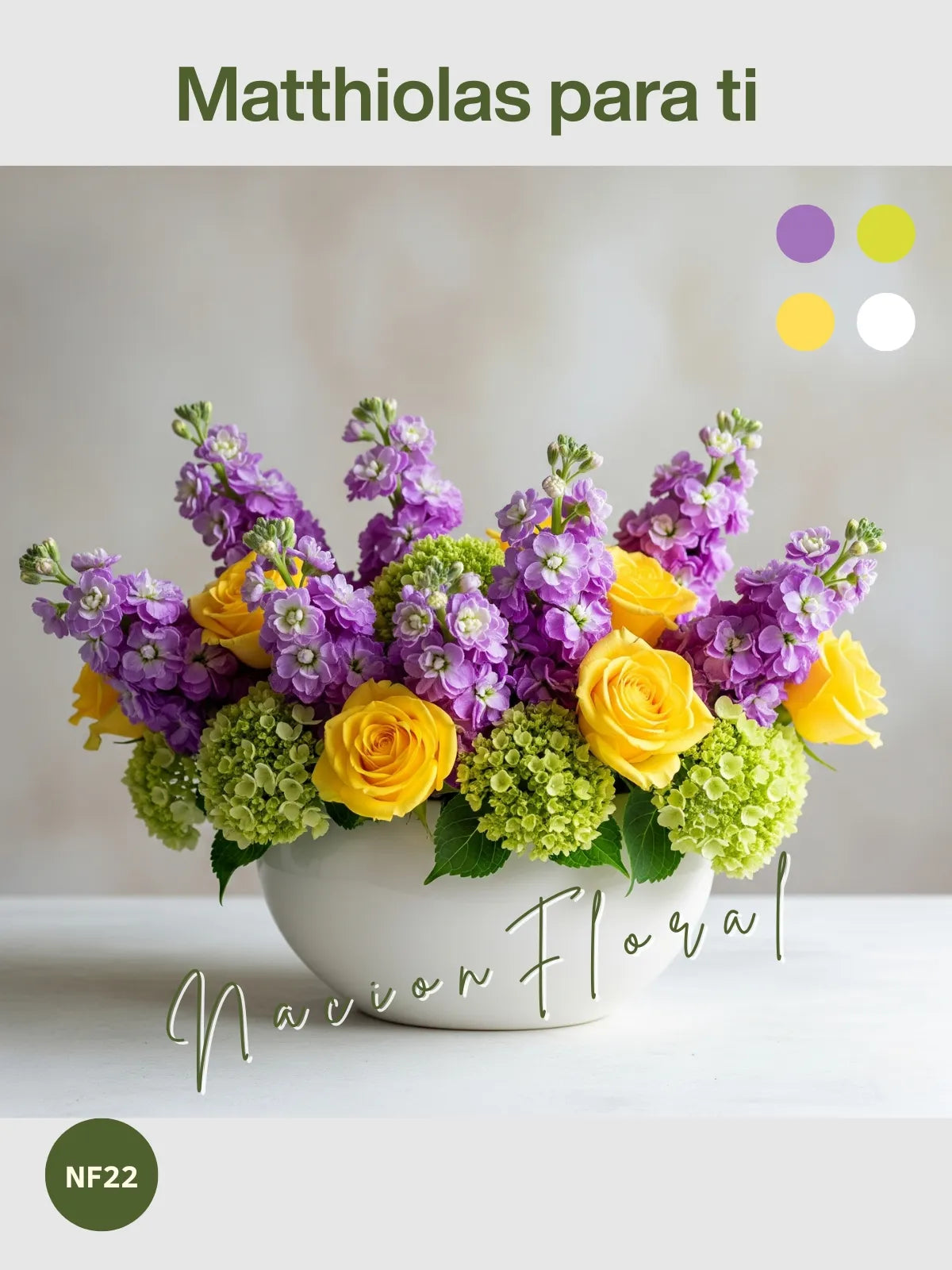 Arreglo Floral: Matthiola y Rosas: Explosión Cromática