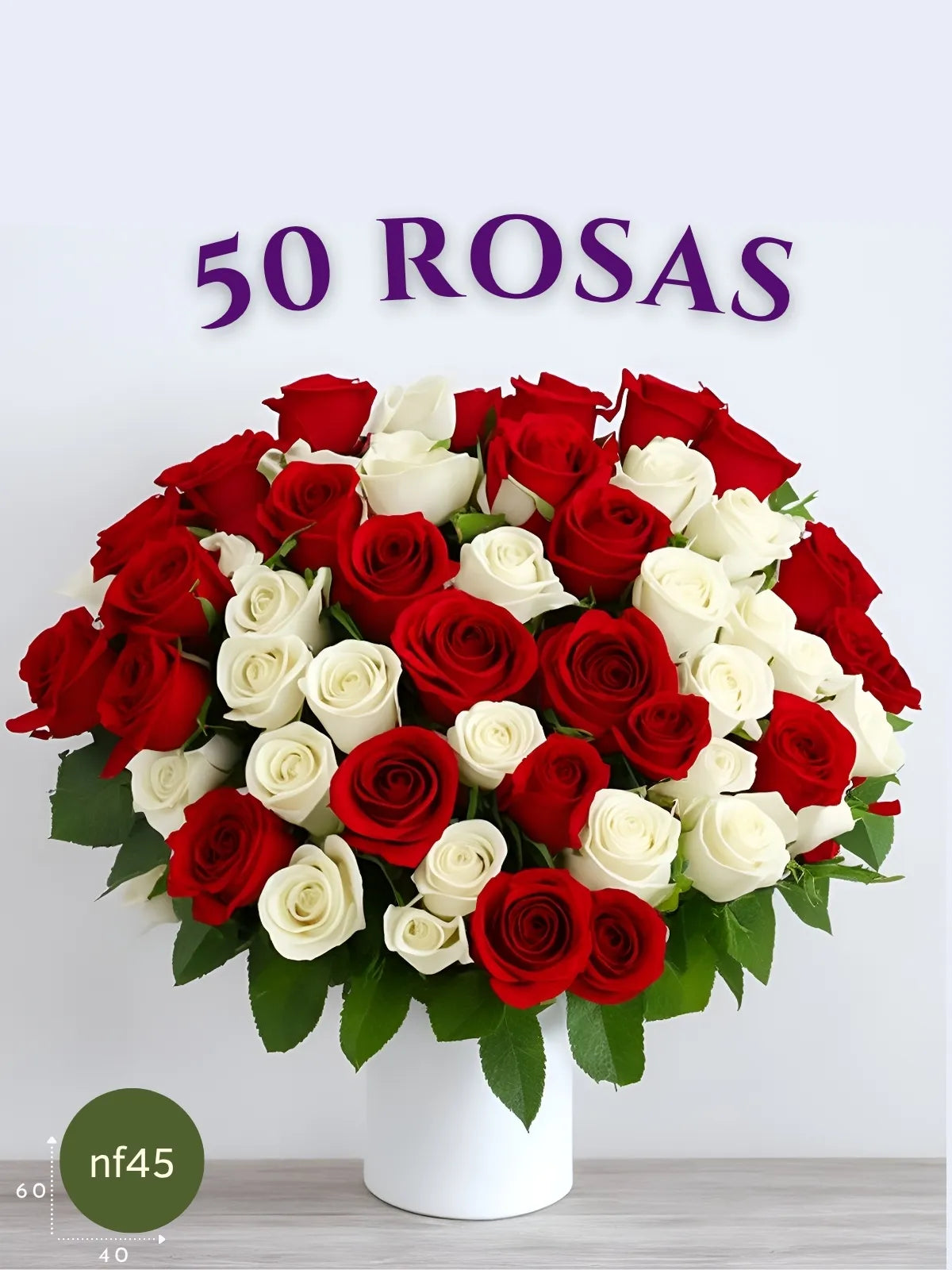 50 Rosas: Fusión de Pasión y Pureza