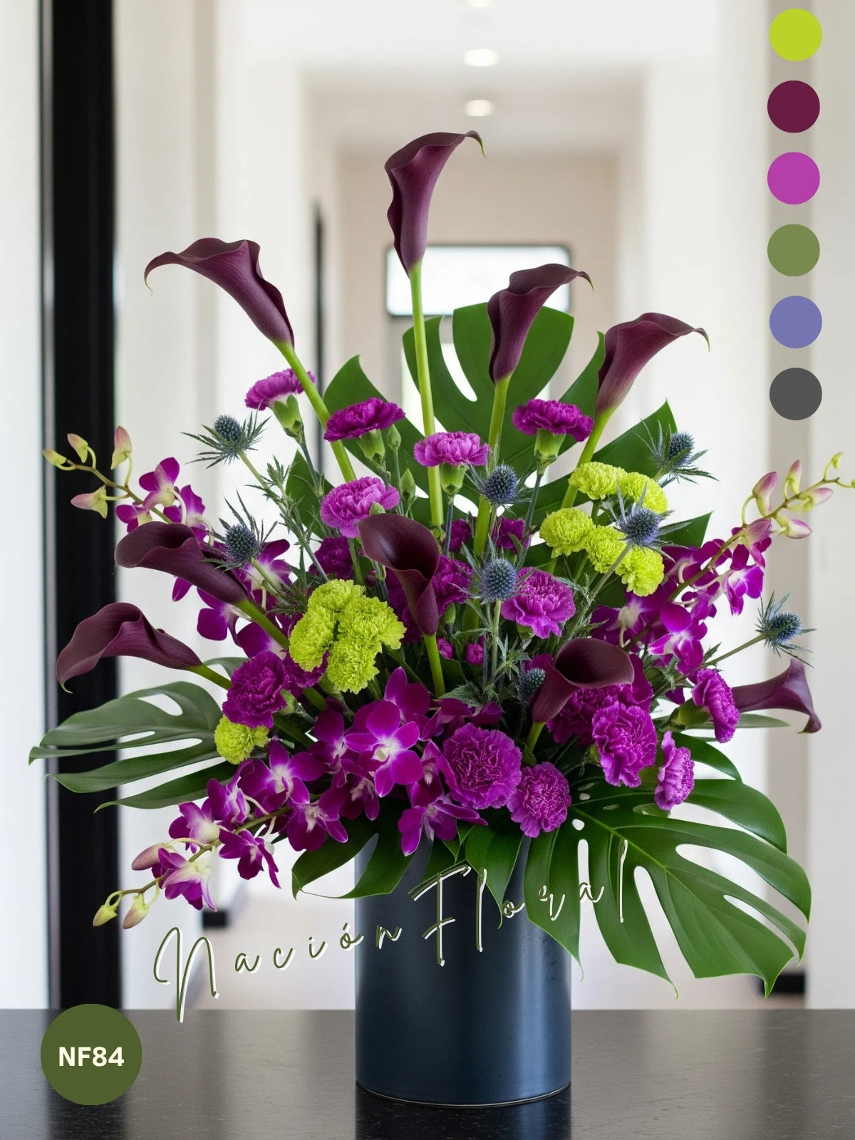 Orquídeas y Callas: Misterio Morado