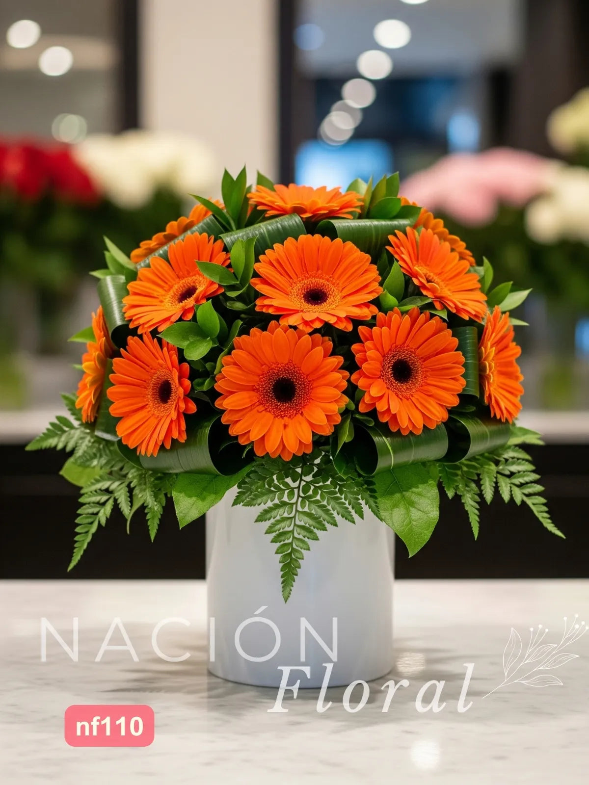 Gerberas Naranjas Floral Vibrante