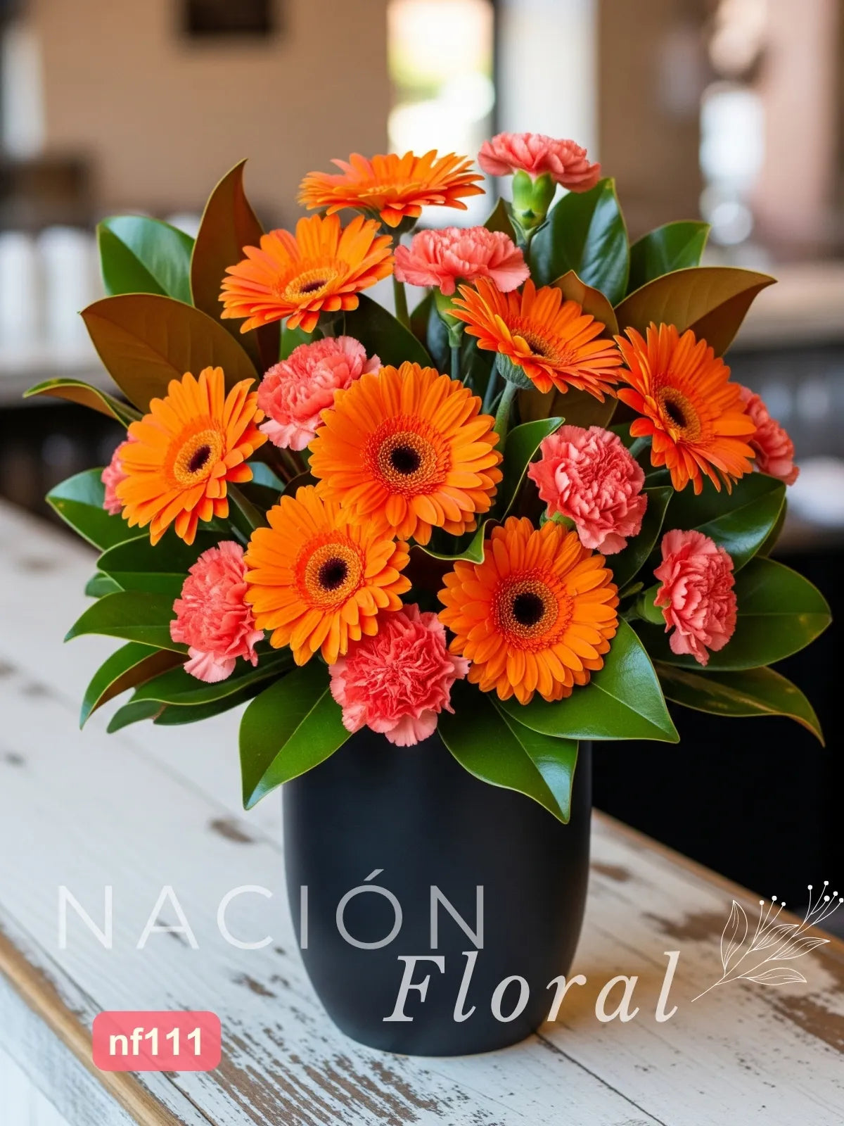 Gerberas Naranjas y Claveles Enchilados