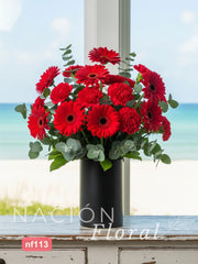 Gerberas y Claveles Rojos - Pasión y Elegancia