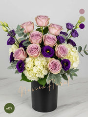 Rosas Amnesia y Hortensias: Armonía Sofisticada