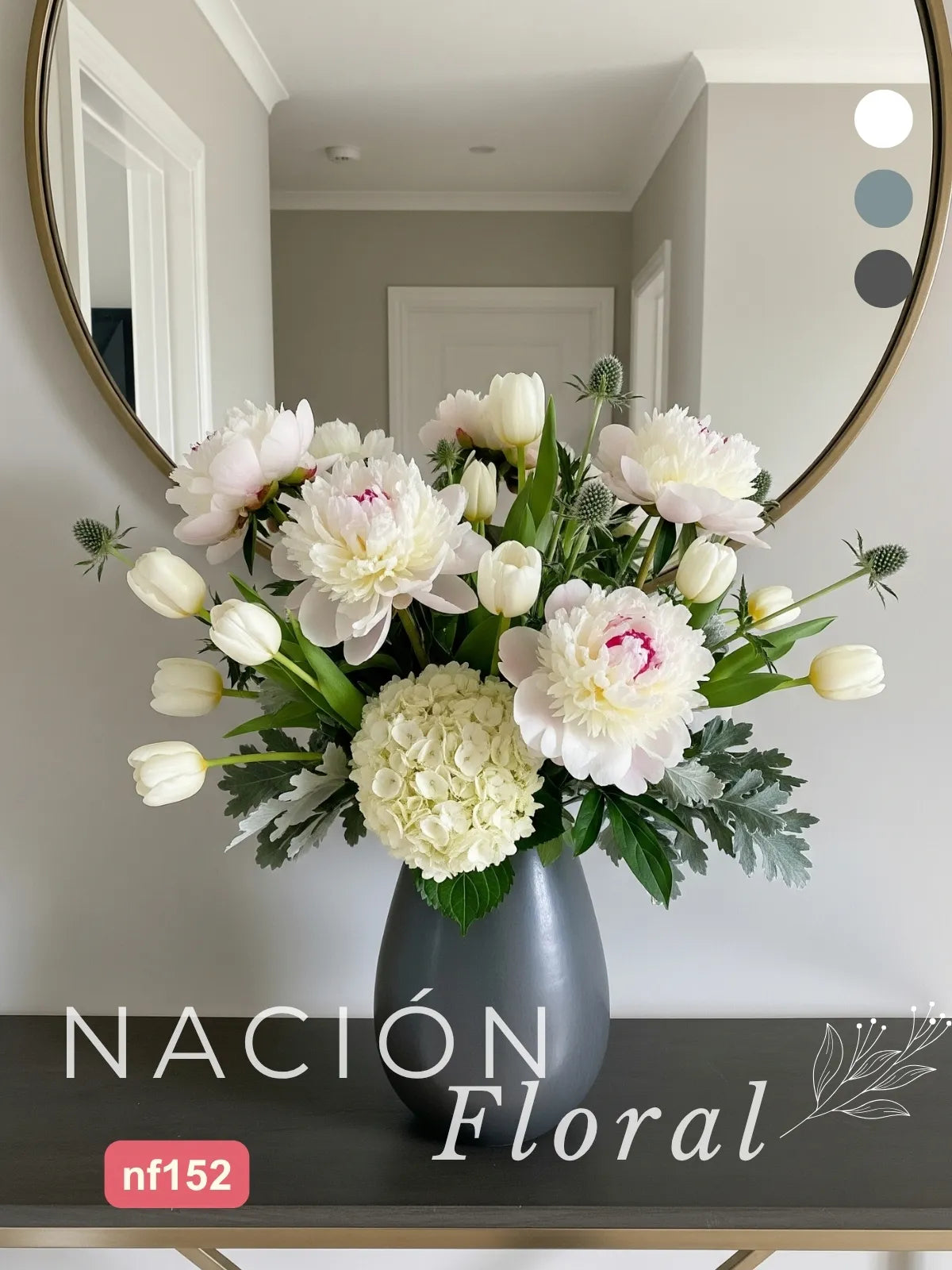 Arreglo Floral Moderno en Cerámica | Peonías y Tulipanes a Domicilio